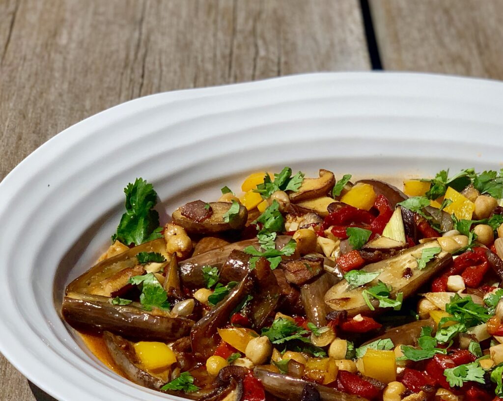 Fairy Tale Eggplant prepared and plated