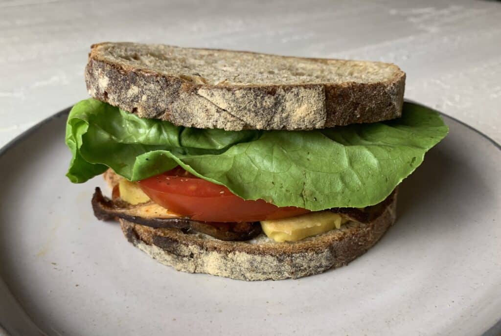 Shiitake BLT full image on plate