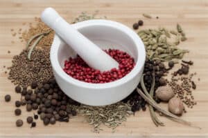 Mortar & Pestle with spices