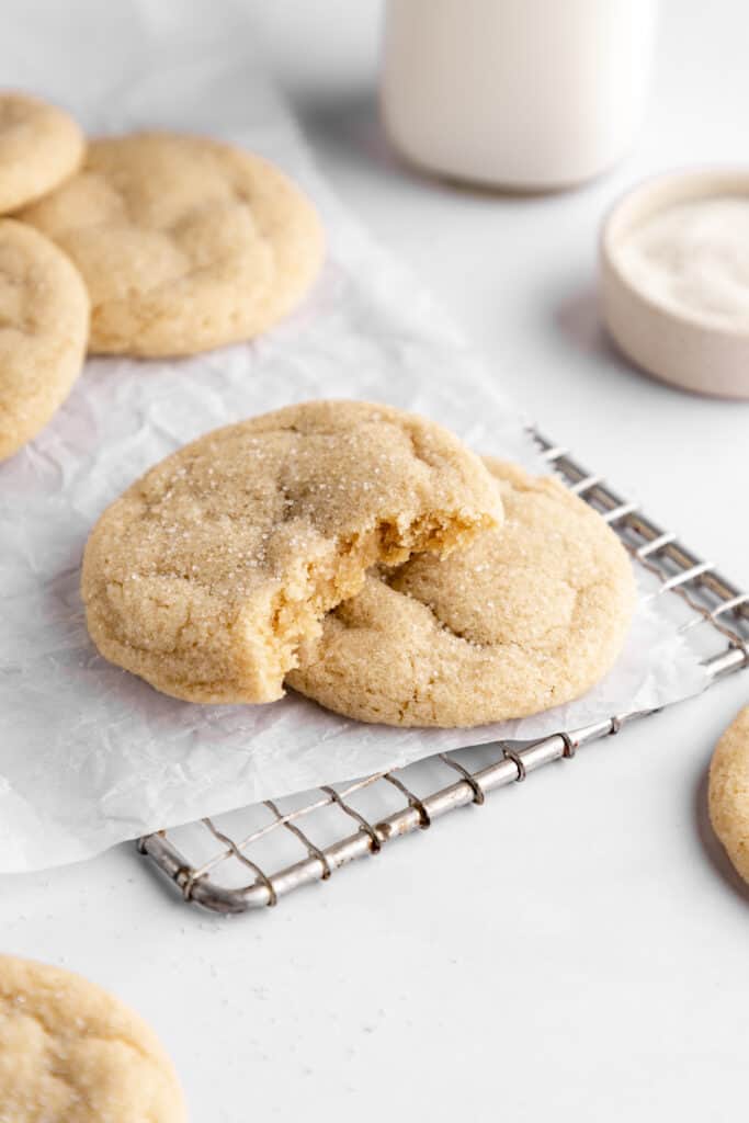 Vegan Sugar Cookies on top of a cooling rack