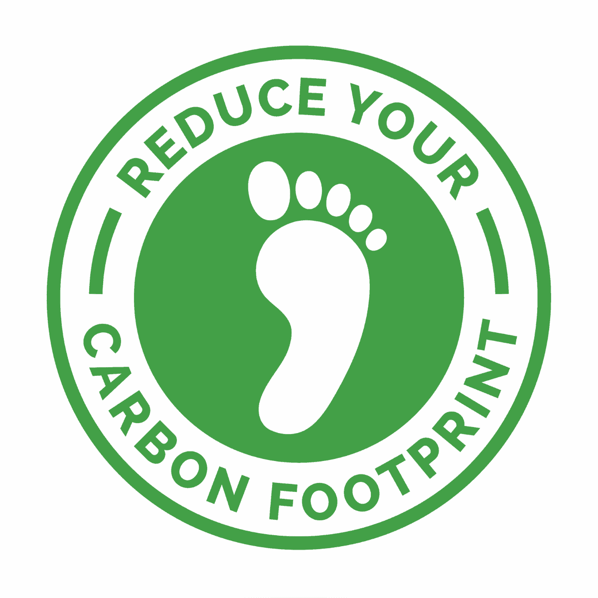 Reduce your carbon footprint icon symbol with green environment footprint badge. Vector illustration.