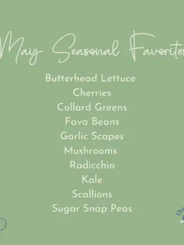 A list of May Seasonal Produce Favorites
