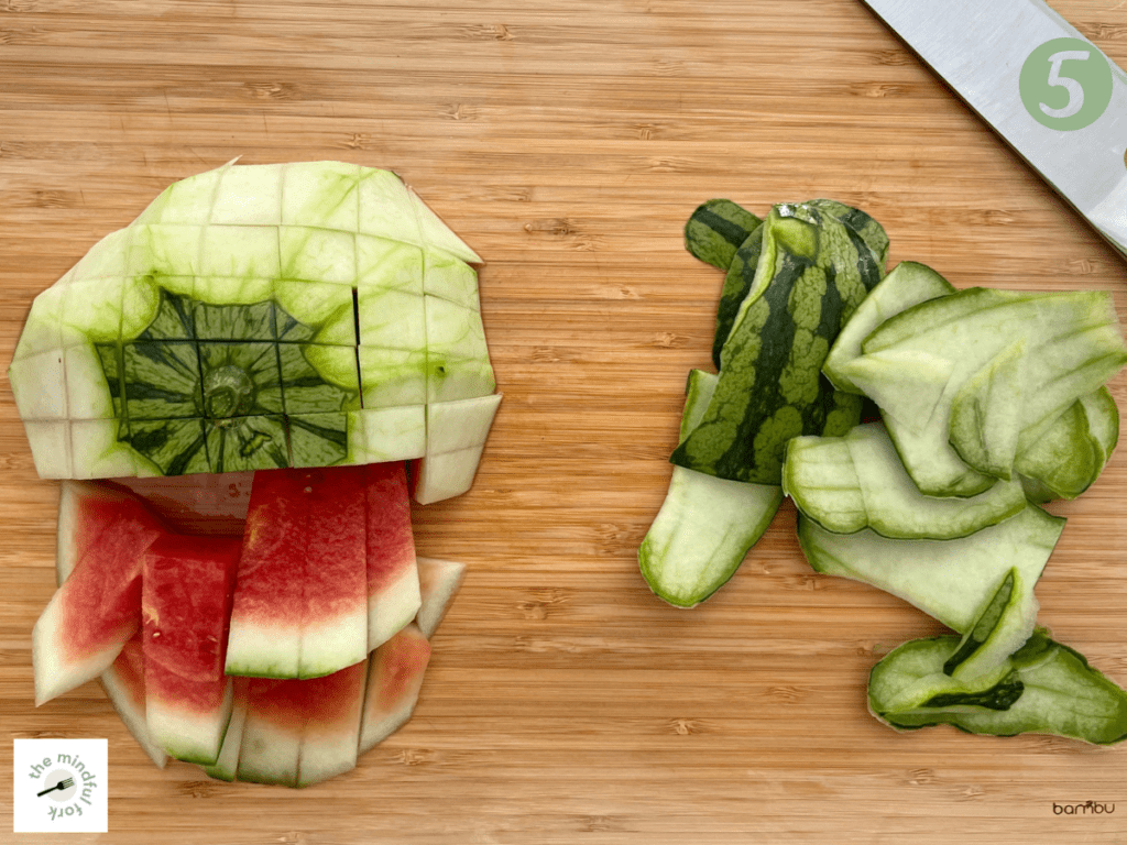 Watermelon Rind Teeth Quick Pickled Watermelon Rinds - The Mindful Fork